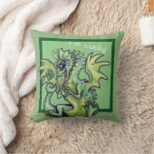 「運がいいわ！」 ラッキーシャムロックドラゴン クッション (ブランケット)