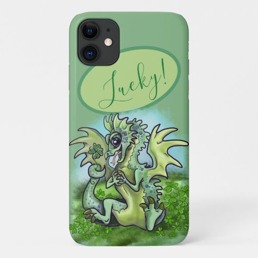 「運がいいわ!」 ラッキーシャムロックドラゴン Case-Mate iPhoneケース (裏面)