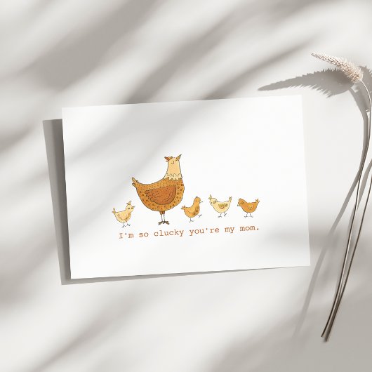 運が良いあなたは私の母の雌鶏と雛の母の日 カード