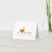 運が良いあなたは私の母の雌鶏と雛の母の日 カード (正面)