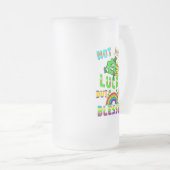 運が良いだけでなく賛美 フロストグラスビールジョッキ (正面右)