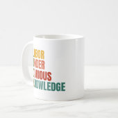 運が良い。好奇心に満ちた知識の下で働く コーヒーマグカップ (正面左)