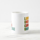 運が良い。好奇心に満ちた知識の下で働く コーヒーマグカップ (中央)