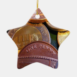 運のための硬貨 セラミックオーナメント