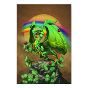 運のクローバーのドラゴン13x19のプリント フォトプリント