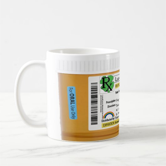 運のコップを持って下さい! このマグをカスタマイズ コーヒーマグカップ (左)