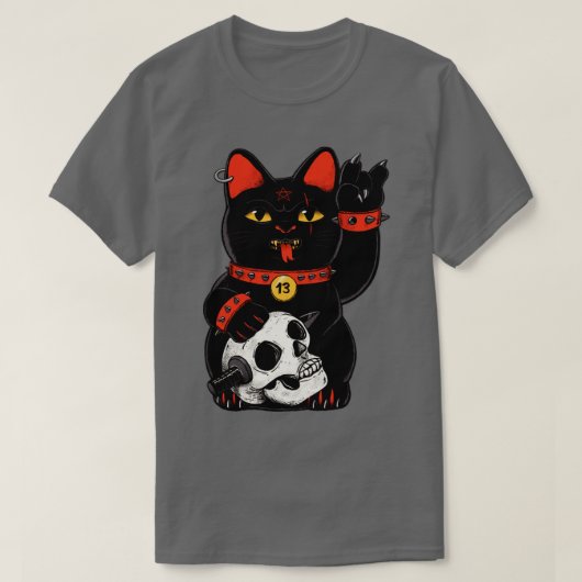 運の悪い黒猫 Tシャツ (デザイン正面)