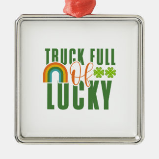 運の良いトラック メタルオーナメント