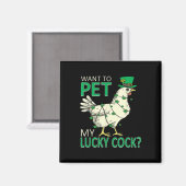 運の良いSt patricks dayチキンおもしろいを飼いたい マグネット (正面/裏面)