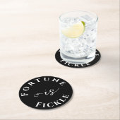 運は知恵の白黒 ラウンドペーパーコースター (インサイチュ)