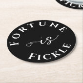 運は知恵の白黒 ラウンドペーパーコースター (アングル)