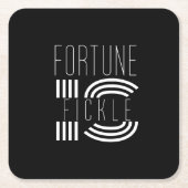 運は移ろい諺白黒 スクエアペーパーコースター (正面)