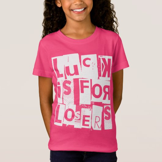 運は負け犬のためのおもしろい引用文ホワイトタイポグラフィ Tシャツ (正面)