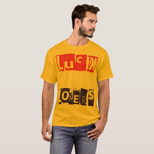 運は負け者のためのおもしろい引用文タイポグラフィ Tシャツ (正面フル)