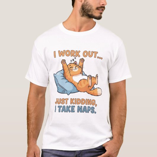 運動してる…嘘だよ、昼寝してる Tシャツ (正面)