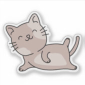 運動する猫 シール (正面)