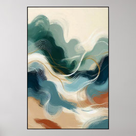 運動のリズムと深さ抽象芸術 ポスター