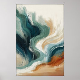 運動のリズムと深さ抽象芸術 ポスター