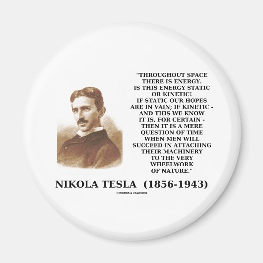 運動エネルギー自然の引用文 マグネット (正面)