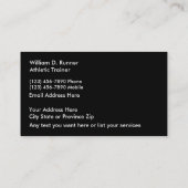 運動トレーナーの専門の名刺 名刺 (裏面)