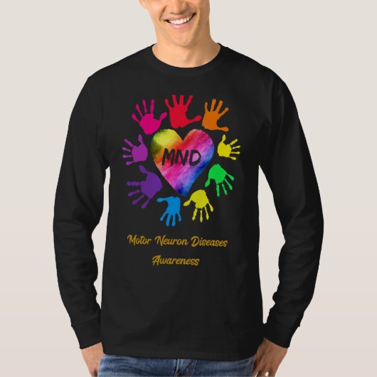 運動ニューロン疾患認識度手 Tシャツ (正面)