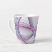 運動中のモダン抽象芸術カラフルフラクタル カフェラテマグ (左アングル)