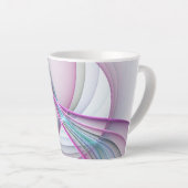 運動中のモダン抽象芸術カラフルフラクタル カフェラテマグ (右アングル)