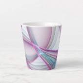 運動中のモダン抽象芸術カラフルフラクタル カフェラテマグ (正面)