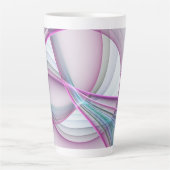 運動中のモダン抽象芸術カラフルフラクタル カフェラテマグ (正面)