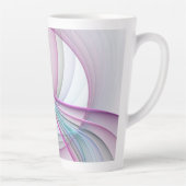 運動中のモダン抽象芸術カラフルフラクタル カフェラテマグ (右)