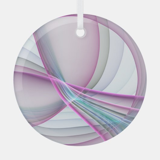 運動中のモダン抽象芸術カラフルフラクタル ガラスオーナメント (正面)