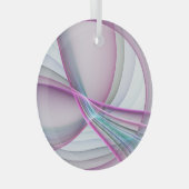 運動中のモダン抽象芸術カラフルフラクタル ガラスオーナメント (正面右)