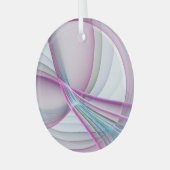 運動中のモダン抽象芸術カラフルフラクタル ガラスオーナメント (正面左)