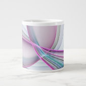 運動中のモダン抽象芸術カラフルフラクタル ジャンボコーヒーマグカップ (正面)