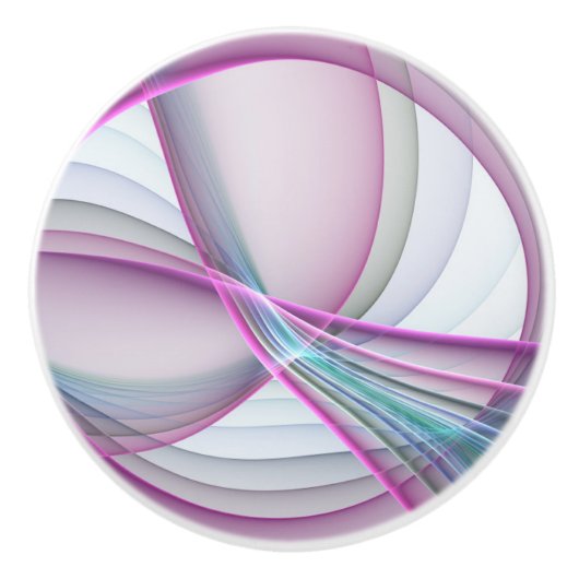 運動中のモダン抽象芸術カラフルフラクタル セラミックノブ (正面)