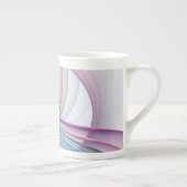 運動中のモダン抽象芸術カラフルフラクタル ボーンチャイナマグカップ (右)