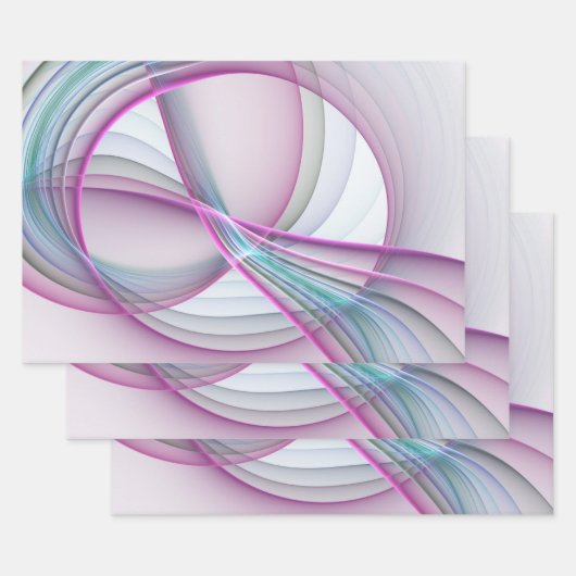 運動中のモダン抽象芸術カラフルフラクタル ラッピングペーパーシート (セット)