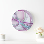 運動中のモダン抽象芸術カラフルフラクタル ラージ壁時計 (ホーム)