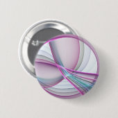 運動中のモダン抽象芸術カラフルフラクタル 缶バッジ (正面&裏面)