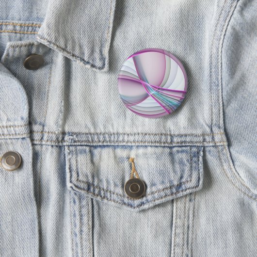 運動中のモダン抽象芸術カラフルフラクタル 缶バッジ (インサイチュ)