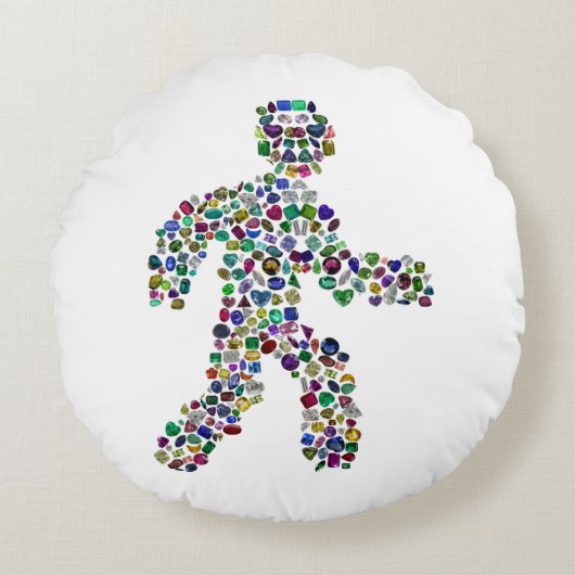 運動中の男性 ラウンドクッション (正面)