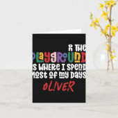 運動場でのタイポグラフィーモダン教師ギフトＴシャツ カード (黄色い花)