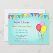 運動場のかわいい子供の誕生日のパーティの招待状 招待状 (裏面)