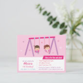 運動場の振動女の子のバースデーパーティ招待状 招待状 (スタンド正面)