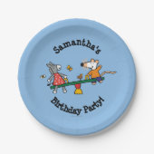 運動場のMaisyそして正気でないシーソー ペーパープレート (正面)