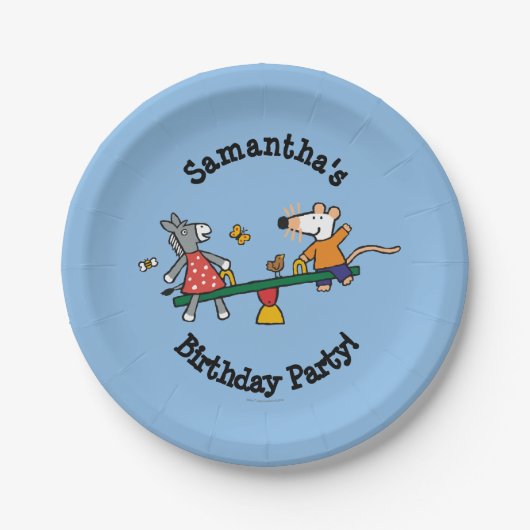 運動場のMaisyそして正気でないシーソー ペーパープレート (正面)