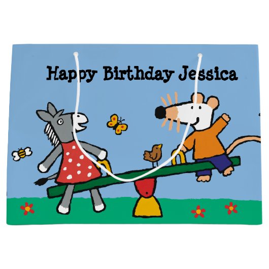 運動場のMaisyそして正気でないシーソー ラージペーパーバッグ (正面)