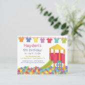 運動場球は子供のTシャツの誕生会を凹めます 招待状 (スタンド正面)