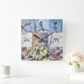 運動時計の鳥 スクエア壁時計 (ホーム)