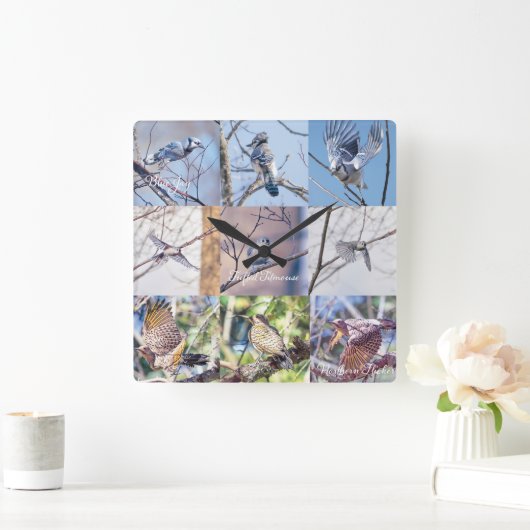 運動時計の鳥 スクエア壁時計 (ホーム)